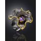 Amazing Abstract Design Silver Amethyst Ring, Ring Size: Adjustable, image , picture 2