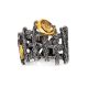 Chunky Silver Citrine Ring, Ring Size: Adjustable, image , picture 4