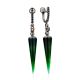 Conical Design Silver Dangles With Agate And Smoky Quartz, image 