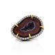 Designer Silver Ring With Agate Geode And Crystals, Ring Size: Adjustable, image , picture 3