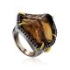 Silver Cocktail Ring With Bold Smoky Quartz And Spinel, Ring Size: 6.5 / 17, image 
