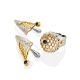 Honeycomb Motif Silver Sapphire Set, Ring Size: Adjustable, image , picture 4
