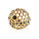 Honeycomb Motif Silver Sapphire Set, Ring Size: Adjustable, image , picture 3