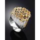 Honeycomb Motif Silver Sapphire Set, Ring Size: Adjustable, image , picture 2