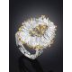 Voluminous Silver Chrysolite Cocktail Ring, Ring Size: Adjustable, image , picture 2