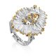 Voluminous Silver Chrysolite Cocktail Ring, Ring Size: Adjustable, image 