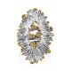 Voluminous Silver Chrysolite Cocktail Ring, Ring Size: Adjustable, image , picture 4