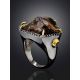 Silver Cocktail Ring With Bold Smoky Quartz And Spinel, Ring Size: 6.5 / 17, image , picture 2