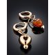 Rose Gold Plated Silver Earrings With Heart Shaped Amber Dangles The Palazzo, image , picture 4