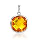 Lustrous Faceted Citrine Pendant, image 