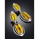 Luminous Silver Citrine Dangle Earrings, image , picture 2