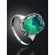 Silver Ring With Oval Green Agate Centerpiece, Ring Size: 9 / 19, image , picture 2