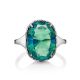 Silver Ring With Oval Green Agate Centerpiece, Ring Size: 9 / 19, image , picture 4