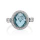 Stylish Silver Ring With Topaz And Crystals, Ring Size: 7 / 17.5, image , picture 4