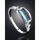 Chic Silver Topaz Ring, Ring Size: 9 / 19, image , picture 2