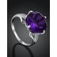 Stunning Deep Purple Amethyst Ring With Crystals, Ring Size: 8 / 18, image , picture 2