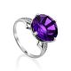 Stunning Deep Purple Amethyst Ring With Crystals, Ring Size: 8.5 / 18.5, image 