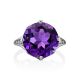 Stunning Deep Purple Amethyst Ring With Crystals, Ring Size: 8 / 18, image , picture 4