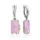 Pink Agate Dangle Earrings, image 