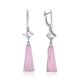 Chic Silver Agate Dangle Earrings, image 
