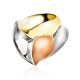 Chunky Gold Plated Silver Trinity Ring The Liquid, Ring Size: 7 / 17.5, image 