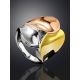 Chunky Gold Plated Silver Trinity Ring The Liquid, Ring Size: 8.5 / 18.5, image , picture 2