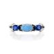 Refined Silver Ring With Opal And Tanzanite, Ring Size: 8 / 18, image , picture 3