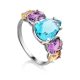 Chic Mix Color Crystal Ring, Ring Size: 9 / 19, image 