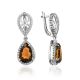 Silver Smoky Quartz Drop Earrings, image 