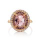 Vintage Design Gilded Silver Ring With Morganite And Crystals, Ring Size: 8.5 / 18.5, image , picture 3