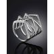 Geometric Multiband Silver Crystal Ring, Ring Size: 8 / 18, image , picture 2