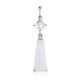 Silver Pendant With Square Rhinestone And Milky White Moonstone, image 