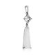 Silver Pendant With Square Rhinestone And Milky White Moonstone, image , picture 4