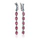 Chic Silver Dangles With Lustrous Purple Crystals, image 
