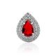 Drop Shaped Silver Crystal Pendant, image 