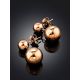 Sleek Rose Gold Plated Silver Drop Earrings The Liquid, image , picture 2
