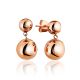 Sleek Rose Gold Plated Silver Drop Earrings The Liquid, image 