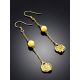 Gilded Silver Chain Dangle Earrings With Natural Amber The Palazzo, image , picture 2