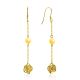 Gilded Silver Chain Dangle Earrings With Natural Amber The Palazzo, image 