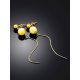 Refined Gilded Silver Amber Chain Dangle Earrings The Palazzo, image , picture 2