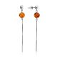 Refined Silver Chain Earrings With Natural Amber The Palazzo, image 
