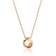 Rose Gold Plated on Sterling Silver Textured Disk Pendant Necklace The Liquid, image 