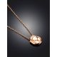 Rose Gold Plated on Sterling Silver Textured Disk Pendant Necklace The Liquid, image , picture 2