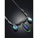 Fabulous Silver Necklace With Blue And Green Stones, image , picture 2