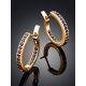 Chic Gilded Silver Garnet Hoops, image , picture 2