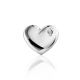 Silver Diamond Heart Shaped Mono Earring, image 