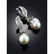 Stunning Silver Earrings With Baroque Pearl And Crystals, image , picture 2
