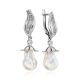 Stunning Silver Earrings With Baroque Pearl And Crystals, image 