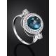 Stylish Silver Ring With Topaz And Crystals, Ring Size: 7 / 17.5, image , picture 2