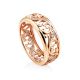 Ornate Gold Crystal Band Ring, Ring Size: 6.5 / 17, image 